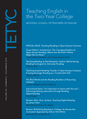 Image of the cover from the referenced journal, TETYC.